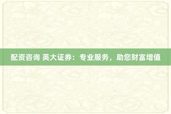 配资咨询 英大证券：专业服务，助您财富增值