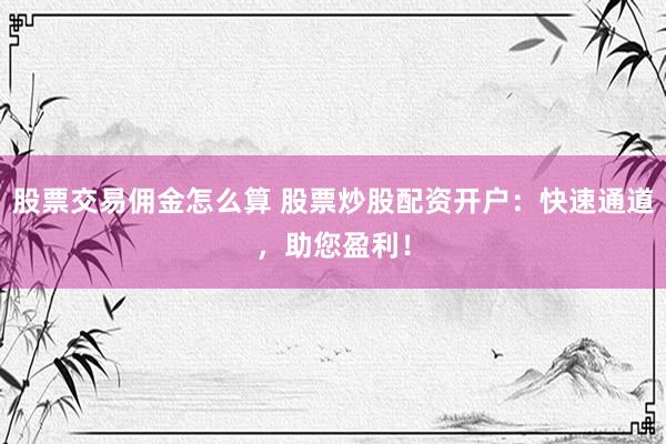 股票交易佣金怎么算 股票炒股配资开户：快速通道，助您盈利！