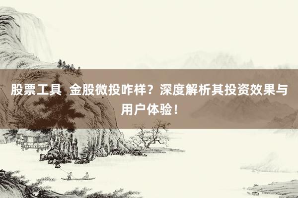 股票工具  金股微投咋样？深度解析其投资效果与用户体验！