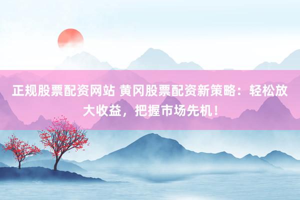 正规股票配资网站 黄冈股票配资新策略：轻松放大收益，把握市场先机！