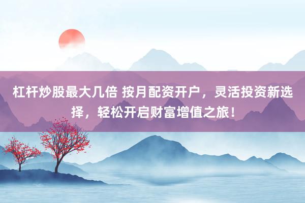 杠杆炒股最大几倍 按月配资开户，灵活投资新选择，轻松开启财富增值之旅！