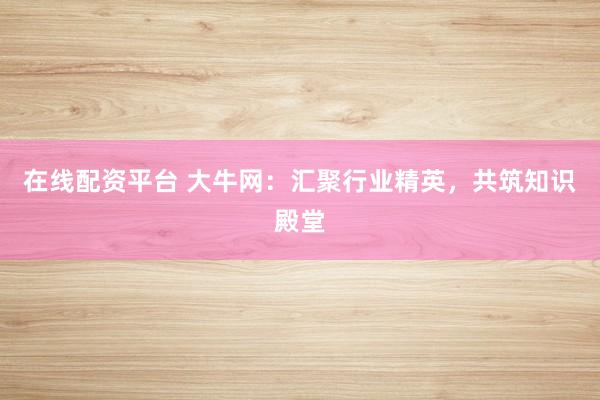 在线配资平台 大牛网：汇聚行业精英，共筑知识殿堂