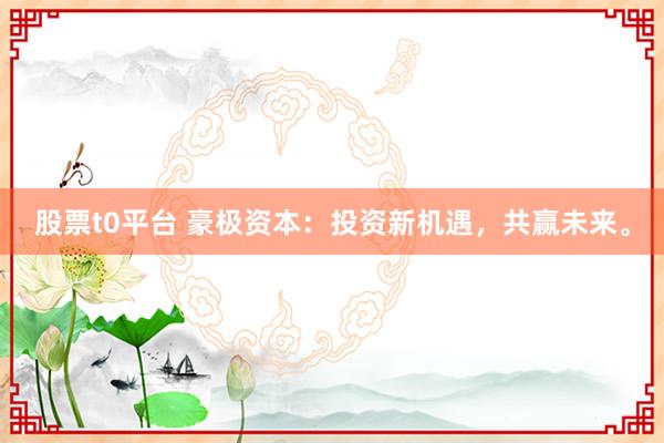 股票t0平台 豪极资本：投资新机遇，共赢未来。
