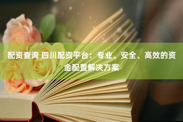 配资查询 四川配资平台：专业、安全、高效的资金配置解决方案