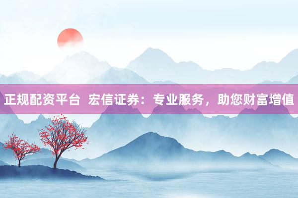 正规配资平台  宏信证券：专业服务，助您财富增值