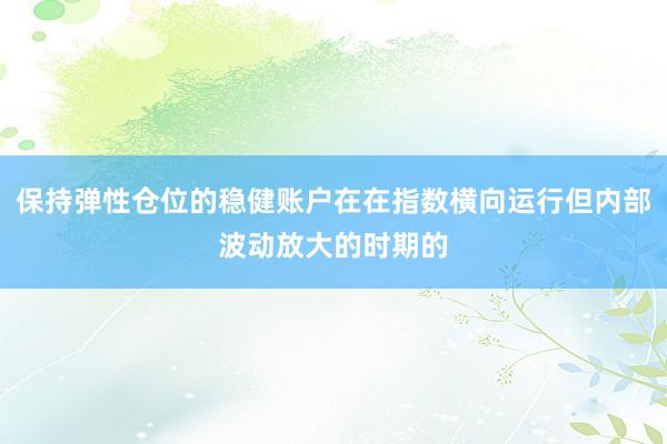 保持弹性仓位的稳健账户在在指数横向运行但内部波动放大的时期的
