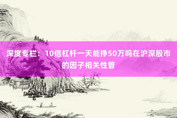 深度专栏：10倍杠杆一天能挣50万吗在沪深股市的因子相关性管