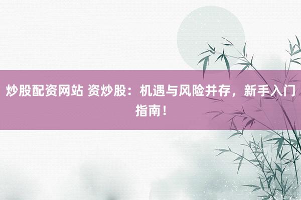 炒股配资网站 资炒股：机遇与风险并存，新手入门指南！