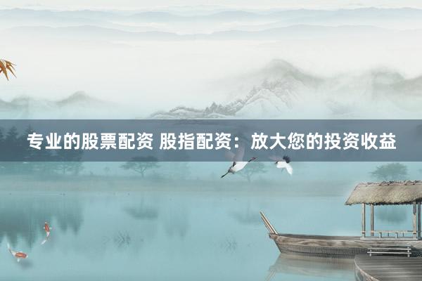 专业的股票配资 股指配资:放大您的投资收益